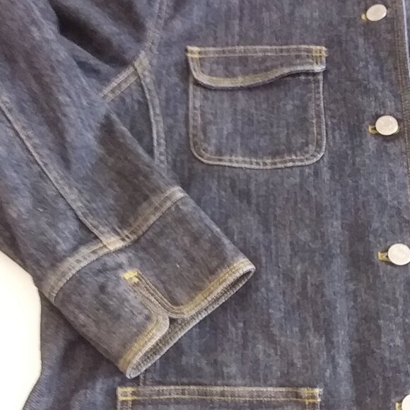 Vintage Y2k Eddie Bauer stand up collar denim jacket/blazer XL - Picture 3 of 6
